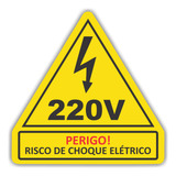 Adesivo Raio Perigo Risco Choque 220v Quadro De Força 40unid