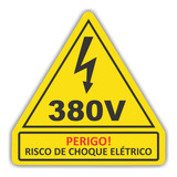 Adesivo Raio Perigo Risco Choque 380v Quadro De Força 40unid