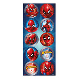 Adesivo Redondo Spider Man Animacao 30 Un 