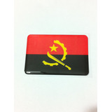 Adesivo Resinado Da Bandeira Da Angola 9 Cm Por 6 Cm