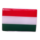 Adesivo Resinado Da Bandeira Da Hungria 9 Cm Por 6 Cm