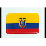 Adesivo Resinado Da Bandeira Do Equador 9 Cm Por 6 Cm