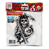 Adesivo Resinado Sons Of Anarchy Caveira Logo Cor Branco