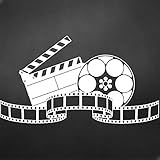 Adesivo Rolo De Filme Com Claquete Cinema Tamanho 52x100cm Cor Branco
