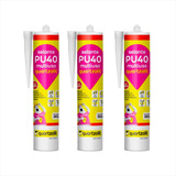 Adesivo Silicone Pu40 Multiuso Quartzolit Profissional Kit 3