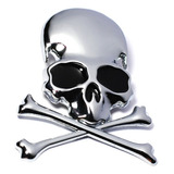 Adesivo Skull Caveira 3d Emblema Carro
