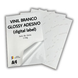 Adesivo Vinil Branco Brilhante Jato De Tinta A4 30 Folhas 