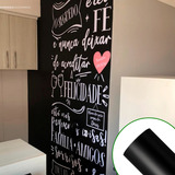 Adesivo Vinil Preto Lousa Escrever Desenhar Lavável 3m X 1m