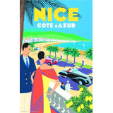 Adesivo Vintage Nice Côte D Azur Decor 33 Cm X 48 Cm