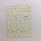 Adesivos 5D Para Unhas Decoradas Com Flores Coloridas Decalques De Rosto Sorridente Doces Bonitos Adesivos Coloridos Ta