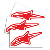 Adesivos Capacete Carro Moto Alpinestars Refletivo Vermelho