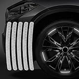 Adesivos Com Listras Refletivas De Aro De Roda Para Carro E Motocicleta Cinza Pacote Com 20