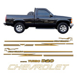 Adesivos Compatível Silverado Turbo Diesel Resinado R708 Cor Dourado