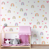 Adesivos De Decoração De Parede De Arco íris Boho Decalque