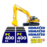 Adesivos E Etiquetas Compatível Escavadeira Komatsu Pc 400lc Cor Escavadeira Komatsu Kit Adesivos Komatsu Pc400lc