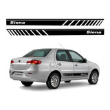 Adesivos Faixas Laterais Para Fiat Siena Sport Tuning 19892 Cor Preto
