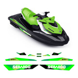Adesivos Jet Ski Sea Doo Gti 130 2019 Personalizado Verde
