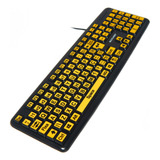 Adesivos Letra Grande Baixa Visão Etiquetas Teclado Amarelo