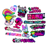 Adesivos Lola Girls 244 Moto 59d Bike Et Rosa Holográfico