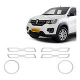 Adesivos Moldura Kwid 2018 2022 Apliques Grade farol Cromado