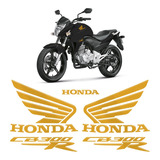Adesivos Moto Honda Cb 300r Emblemas Tanque Dourado Resinado