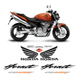 Adesivos Moto Honda Cb600f Hornet Faixa Tanque Preto/laranja