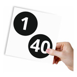 Adesivos Numerado 1 A 40 De 10cm Preto Carro Armário Mesa
