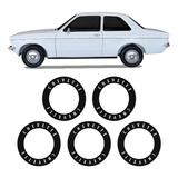 Adesivos Preto Calota Chevette Tubarão 5 Unidades Kit Preto