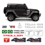 Adesivos Troller T4 2015 2019 4x4 Diesel Trilha Dakar Prata