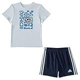 Adidas Conjunto De Camiseta E Short De Algodão Com Estampa De 2 Peças Para Bebês Meninos Céu Tint 3M