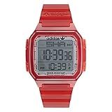 Adidas Relógio Digital Com Pulseira De Resina Vermelha Translúcida Modelo AOST220512I Vermelho Digital
