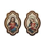 Adorno Quadro Duplo Sagrado Coração De Jesus E Maria