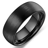 Adreamz Anel De Carboneto De Tungstênio Masculino E Feminino De 6 Mm 8 Mm Ouro E Prata Preto Abobadado Escovado Para Mulheres 13 Carboneto De Tungstênio Sem Pedra Preciosa