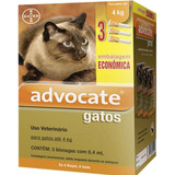 Advocate Gatos Até 4kg Combo 3 Pipetas Bayer