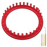 Aeelike Tear De Tricô Redondo Conjunto De Tricô De Tear De Plástico Inclui Tear De Tricô Circular Gancho E Agulha De Plástico Tear De Tricô Com 31 Pinos Kit De Tricô Redondo Para Iniciantes E