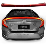 Aerofólio Civic G10 Abs Vermelho Led 2017 2018 2019 A 2021