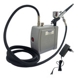 Aerografo Completo Mini Compressor Ar Aerógrafo 0 3mm Cor Cinza
