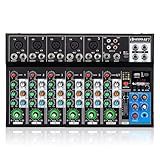 AF7 Mixer Profissional 7 Canais Com Bluetooth- Phantom Power 48V E Entradas XLR-TRS - USB Type-C- EQ 3 Bandas- Loopback Para Transmissão Ao Vivo E Gravação Em Home Studio