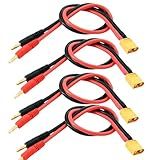 AFDHGS 4 Peças XT60 Plugue Conector Para Plugues Banana De 4 Mm Cabo Adaptador De Carga De Bateria 12awg 30 Cm