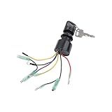 AFEISOL Interruptor De Ignição De Barco Com Chave 87 17009A2 87 17009A5 Substituição Para Caixa De Controle De Motor De Popa Mercury Mariner Com 2 Chaves 3 Posições 6 Conectores De Fio