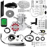 Afranti Kit De Motor De Bicicleta 80cc Atualizado 2 Tempos Para Bicicletas De 66 A 71 Cm Kit De Motor De Bicicleta Movida A Gasolina Com Velocímetro Digital E Tanque De Combustível De 2 5 L