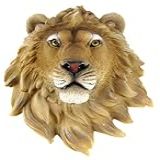African Lion Head Mount Wall Statue Mini Bust Leo 24cm 