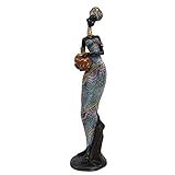 Africana Com Vaso Estatua Escultura Decorativa Resina Grande