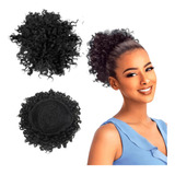 Afro Puff Aplique Coque Cacheado De Cabelo Humano Natural