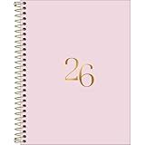 Agenda 2026 Executiva Diária Espiral- 17-7 X 24 Cm- Vanilla Rosa Claro