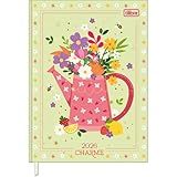 Agenda Costurada Diária 2026- 12-3 X 16-6 Cm- Charme- Jarro De Flores Verde