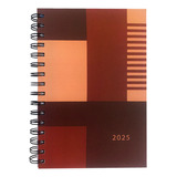Agenda Executiva Diária 2025 Capa Dura Espiral A5 168 Folhas Vermelho