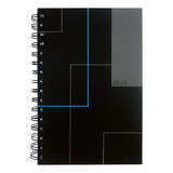 Agenda Executiva Diária 2025 Kaz Kz1110pt Capa Dura Espiral A5 168 Folhas Preta