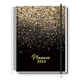 Agenda Planner Datado 2024 Planejamento Diário Capa Glitter