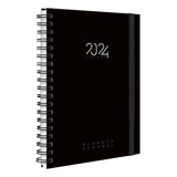Agenda Planner Semanal Plus Cores Spot Colors Preto Prata